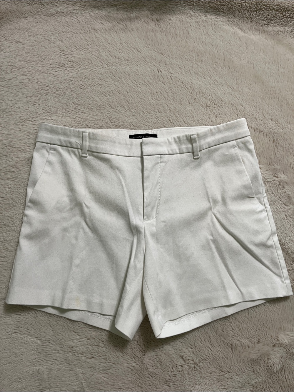 Banana Republic White Tailored Bermuda Shorts
